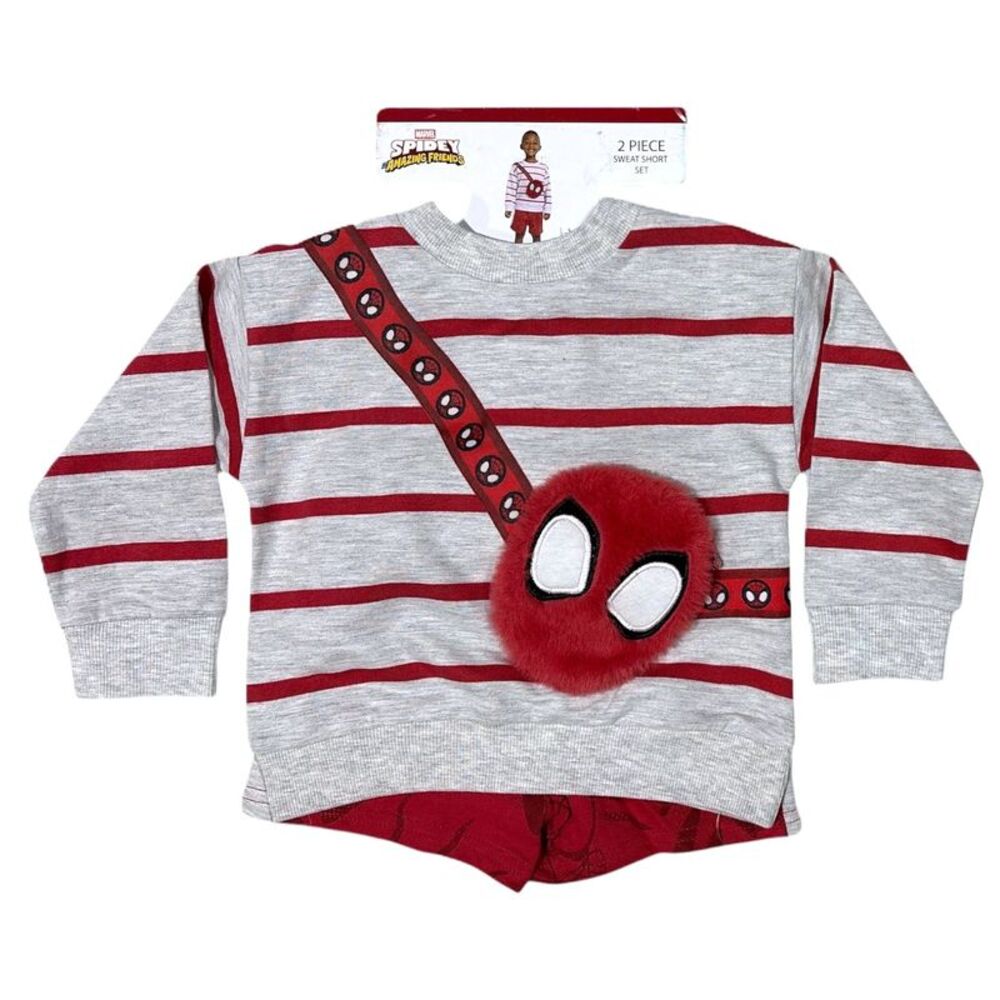 HIS International Toddler Boys Character Sweatshirt & Sweat Short Set - Spidey